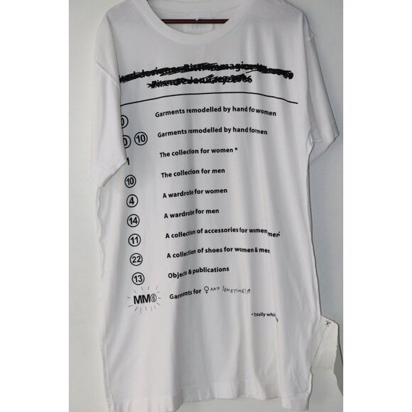 MM6 Maison Margiela Women's/Unisex Small White Oversize Tag & Flyer T-Shirt $925 - Picture 5 of 11
